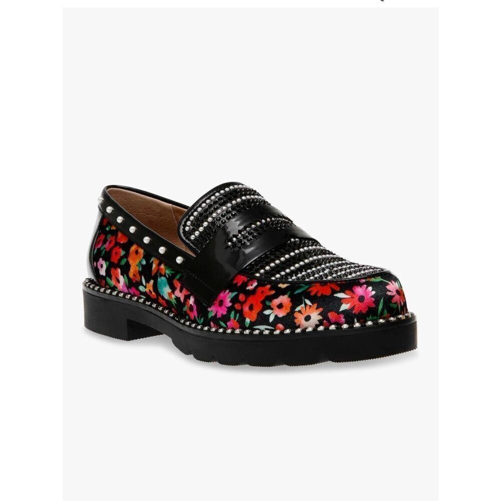 NEW Betsy Johnson Women’s 6 Darian Patent Dixie Floral Loafers - Picture 2 of 11